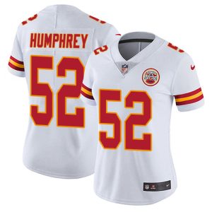 Chiefs #52 Creed Humphrey White Women's Stitched NFL Vapor Untouchable Limited Jersey