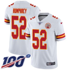 chiefs #52 creed humphrey white youth stitched nfl 100th season vapor limited limited jersey