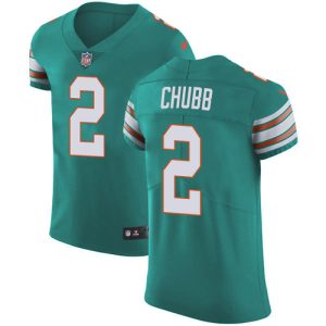 customized Dolphins #2 Bradley Chubb Aqua Green Alternate Men's Stitched NFL New Elite Jersey