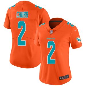 Dolphins #2 Bradley Chubb Orange Women's Stitched NFL Limited Inverted Legend Jersey