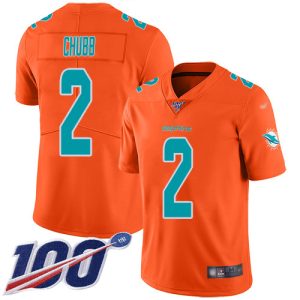 Dolphins #2 Bradley Chubb Orange Youth Stitched NFL Limited Inverted Legend 100th Season Jersey