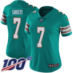 Dolphins #7 Jason Sanders Aqua Green Alternate Women's Stitched NFL 100th Season Vapor Untouchable Limited Jersey