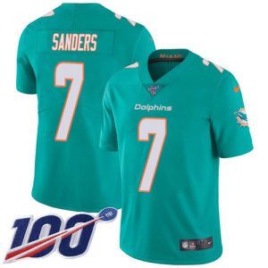 dolphins #7 jason sanders aqua green team color men's stitched nfl 100th season vapor untouchable limited personalized jersey