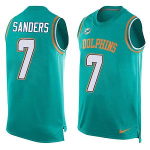 dolphins #7 jason sanders aqua green team color men's stitched nfl limited tank top youth jersey