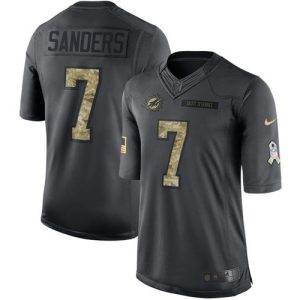 Dolphins #7 Jason Sanders Black Men's Stitched NFL Limited 2016 Salute to Service Jersey