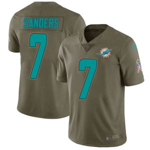 wholesale Dolphins #7 Jason Sanders Olive Men's Stitched NFL Limited 2017 Salute to Service Jersey