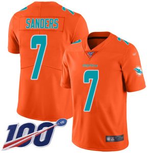 dolphins #7 jason sanders orange men's stitched nfl limited inverted legend 100th season limited jersey