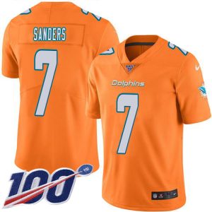 Dolphins #7 Jason Sanders Orange Men's Stitched NFL Limited Rush 100th Season Jersey