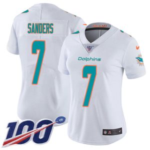 wholesale Dolphins #7 Jason Sanders White Women's Stitched NFL 100th Season Vapor Untouchable Limited Jersey