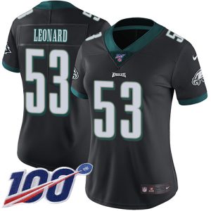 limited Eagles #53 Shaquille Leonard Black Alternate Women's Stitched NFL 100th Season Vapor Untouchable Limited Jersey