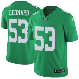 Eagles #53 Shaquille Leonard Green Youth Stitched NFL Limited Rush Jersey