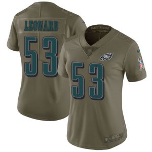 cheap Eagles #53 Shaquille Leonard Olive Women's Stitched NFL Limited 2017 Salute To Service Jersey