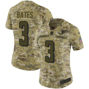 custom Falcons #3 Jessie Bates Camo Stitched Women's NFL Limited 2018 Salute To Service Jersey