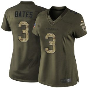 falcons #3 jessie bates green stitched women's nfl limited 2015 salute to service custom jersey