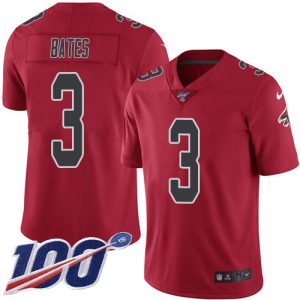 Falcons #3 Jessie Bates Red Men's Stitched NFL Limited Rush 100th Season Jersey