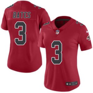 falcons #3 jessie bates red stitched women's nfl limited rush wholesale jersey