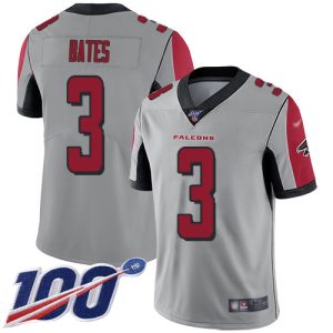 falcons #3 jessie bates silver men's stitched nfl limited inverted legend 100th season wholesale jersey