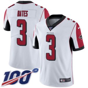 elite Falcons #3 Jessie Bates White Stitched Youth NFL 100th Season Vapor Untouchable Limited Jersey