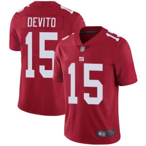 customized Giants #15 Tommy DeVito Red Men's Stitched NFL Limited Inverted Legend Jersey