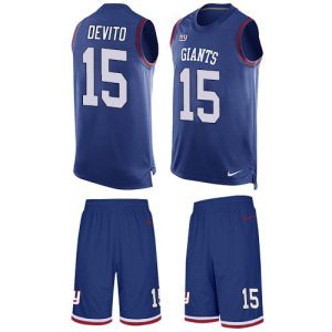 cheap Giants #15 Tommy DeVito Royal Blue Team Color Men's Stitched NFL Limited Tank Top Suit Jersey