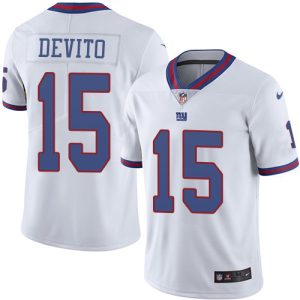 personalized Giants #15 Tommy DeVito White Youth Stitched NFL Limited Rush Jersey