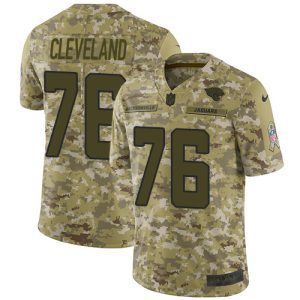 Jaguars #76 Ezra Cleveland Camo Men's Stitched NFL Limited 2018 Salute To Service Jersey