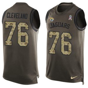 wholesale Jaguars #76 Ezra Cleveland Green Men's Stitched NFL Limited Salute To Service Tank Top Jersey