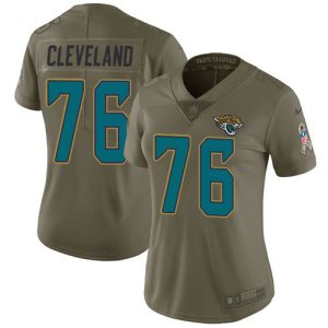 cheap Jaguars #76 Ezra Cleveland Olive Women's Stitched NFL Limited 2017 Salute To Service Jersey