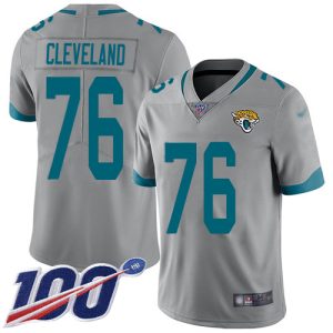 replica Jaguars #76 Ezra Cleveland Silver Men's Stitched NFL Limited Inverted Legend 100th Season Jersey