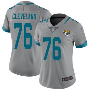 cheap Jaguars #76 Ezra Cleveland Silver Women's Stitched NFL Limited Inverted Legend Jersey