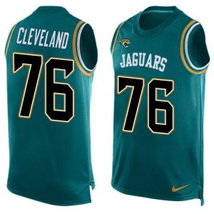 wholesale Jaguars #76 Ezra Cleveland Teal Green Team Color Men's Stitched NFL Limited Tank Top Jersey