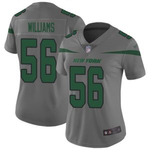 jets #56 quincy williams gray women's stitched nfl limited inverted legend cheap jersey