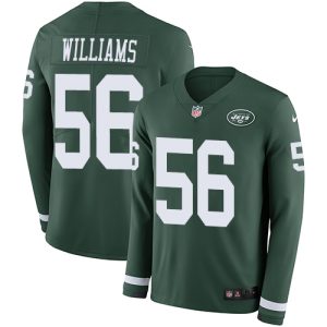 jets #56 quincy williams green team color youth stitched nfl limited therma long sleeve limited jersey