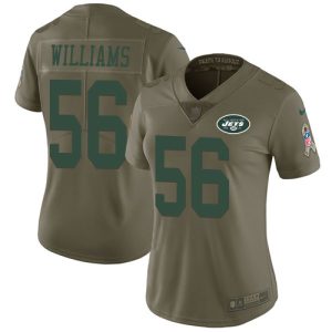 Jets #56 Quincy Williams Olive Women's Stitched NFL Limited 2017 Salute To Service Jersey