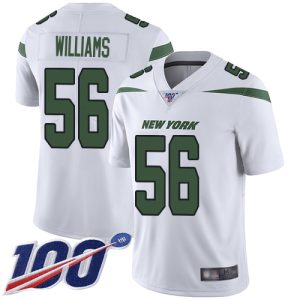 wholesale Jets #56 Quincy Williams White Men's Stitched NFL 100th Season Vapor Untouchable Limited Jersey