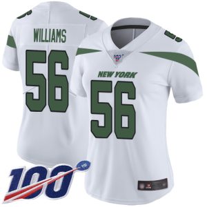 jets #56 quincy williams white women's stitched nfl 100th season vapor untouchable limited limited jersey