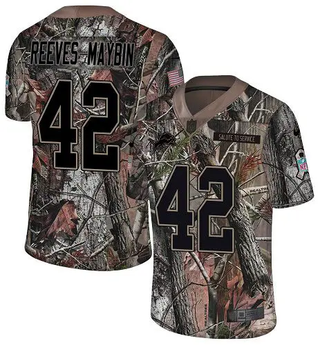 wholesale Lions #42 Jalen Reeves-Maybin Camo Men's Stitched NFL Limited Rush Realtree Jersey