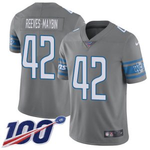 wholesale Lions #42 Jalen Reeves-Maybin Gray Men's Stitched NFL Limited Rush 100th Season Jersey