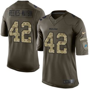 lions #42 jalen reeves-maybin green men's stitched nfl limited 2015 salute to service youth jersey