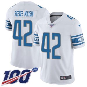 lions #42 jalen reeves-maybin white men's stitched nfl 100th season vapor untouchable limited customized jersey