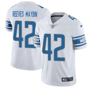 cheap Lions #42 Jalen Reeves-Maybin White Men's Stitched NFL Vapor Untouchable Limited Jersey