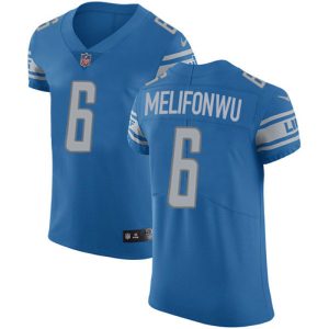 replica Lions #6 Ifeatu Melifonwu Blue Team Color Men's Stitched NFL Vapor Untouchable Elite Jersey