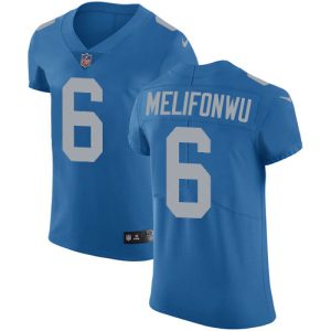 lions #6 ifeatu melifonwu blue throwback men's stitched nfl vapor untouchable elite cheap jersey