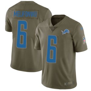 cheap Lions #6 Ifeatu Melifonwu Olive Youth Stitched NFL Limited 2017 Salute To Service Jersey