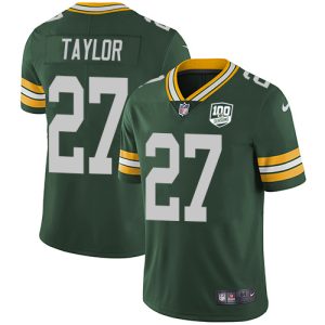 Packers #27 Patrick Taylor Green Team Color Men's 100th Season Stitched NFL Vapor Untouchable Limited Jersey