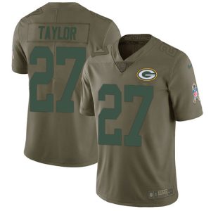 Packers #27 Patrick Taylor Olive Youth Stitched NFL Limited 2017 Salute To Service Jersey