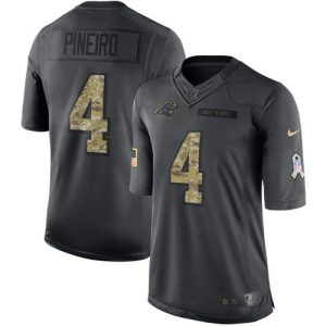 panthers #4 eddy pineiro black men's stitched nfl limited 2016 salute to service custom jersey