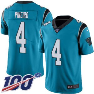 Panthers #4 Eddy Pineiro Blue Alternate Men's Stitched NFL 100th Season Vapor Untouchable Limited Jersey