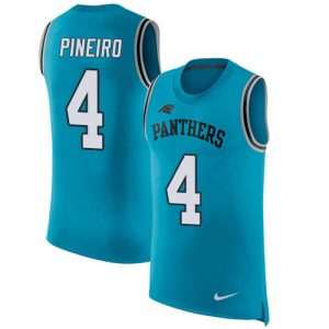 panthers #4 eddy pineiro blue alternate men's stitched nfl limited rush tank top wholesale jersey