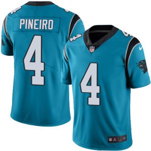 panthers #4 eddy pineiro blue alternate youth stitched nfl vapor untouchable limited personalized jersey